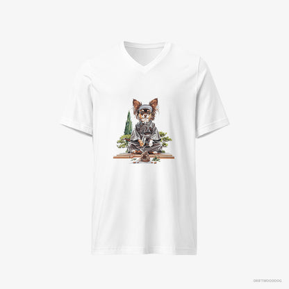 Chihuahua Meditating in a Serene Zen Garden White T-Shirt