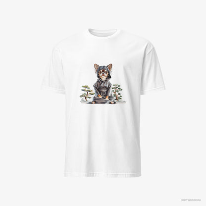 Chihuahua Meditating Among Japanese Flora White T-Shirt