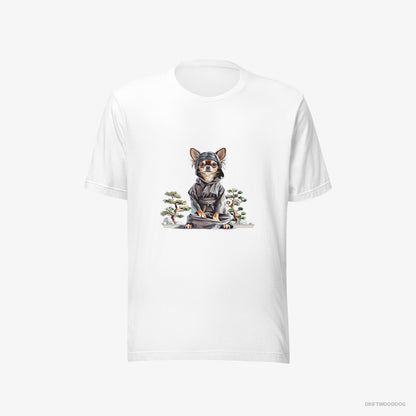 Chihuahua Meditating Among Japanese Flora White T-Shirt