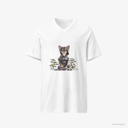 Chihuahua Meditating Among Japanese Flora White T-Shirt