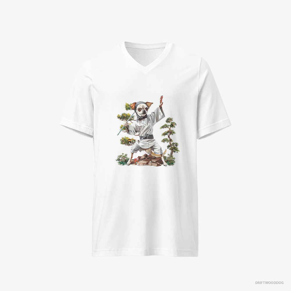 Chihuahua Practicing Ninja Moves V-Neck T-Shirt