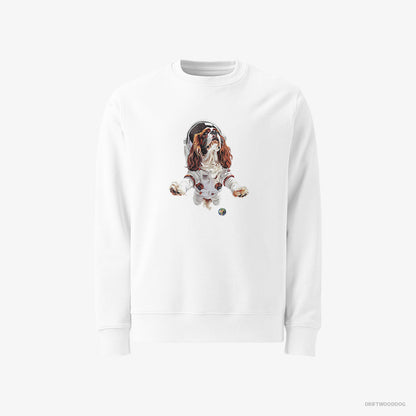 Cavalier King Charles Spaniel in a Galactic Expedition White Sweatshirt