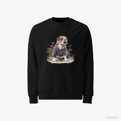 Bulldog in the Heart of a Japanese Garden Black Sweatshirt