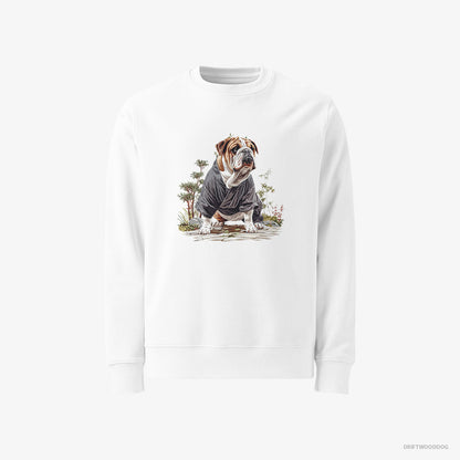 Bulldog in the Heart of a Japanese Garden White Sweatshirt