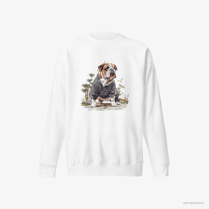 Bulldog in the Heart of a Japanese Garden White Sweatshirt