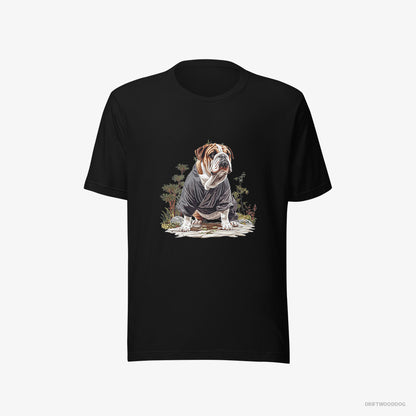 Bulldog in the Heart of a Japanese Garden Black T-Shirt