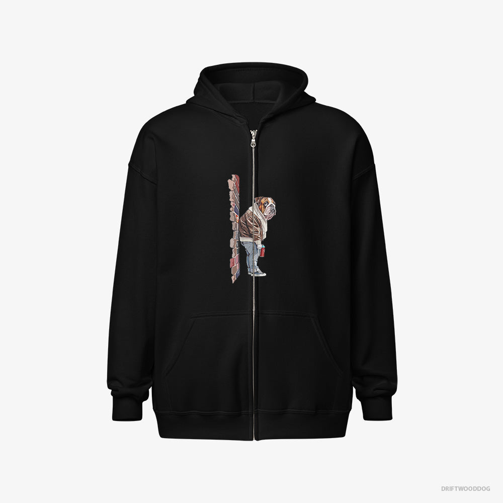 Bulldog Making Street Art Full-Zip Hoodie