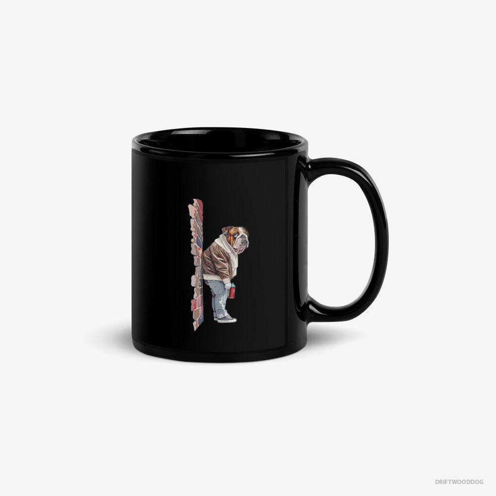 Bulldog Making Street Art – Mug Black – Classic