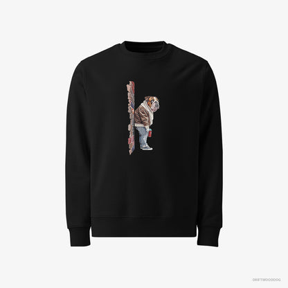 Bulldog Making Street Art Black Sweatshirt