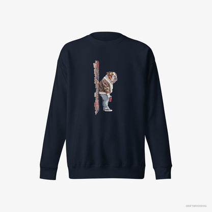 Bulldog Making Street Art Navy Sweatshirt