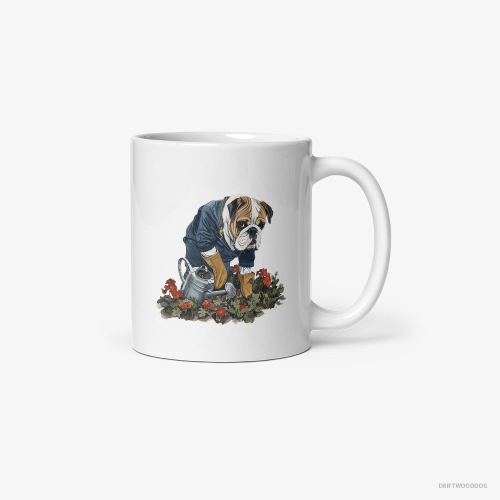 Bulldog Caring for Beautiful Flowers Classic Mug