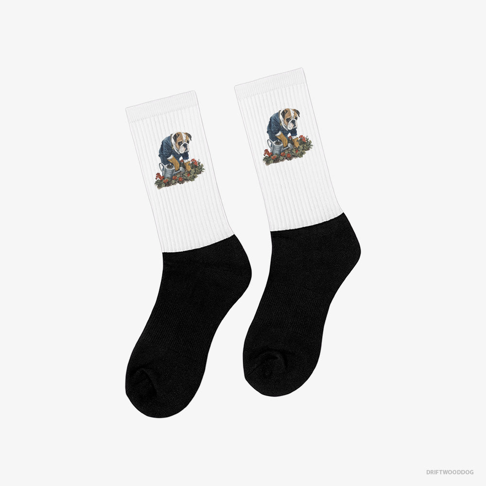 Bulldog Caring for Beautiful Flowers Classic Socks