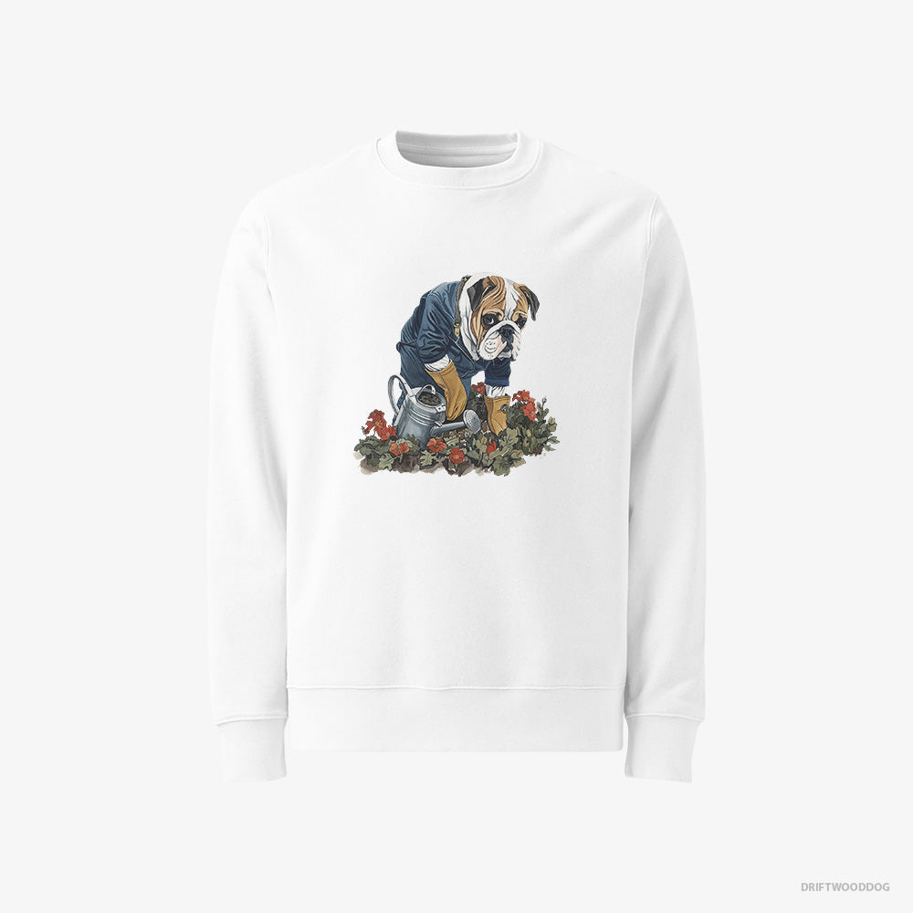 Bulldog Caring for Beautiful Flowers Classic Sweatshirt