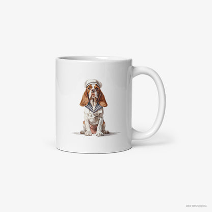 Beagle Dressed as a Sailor White Mug