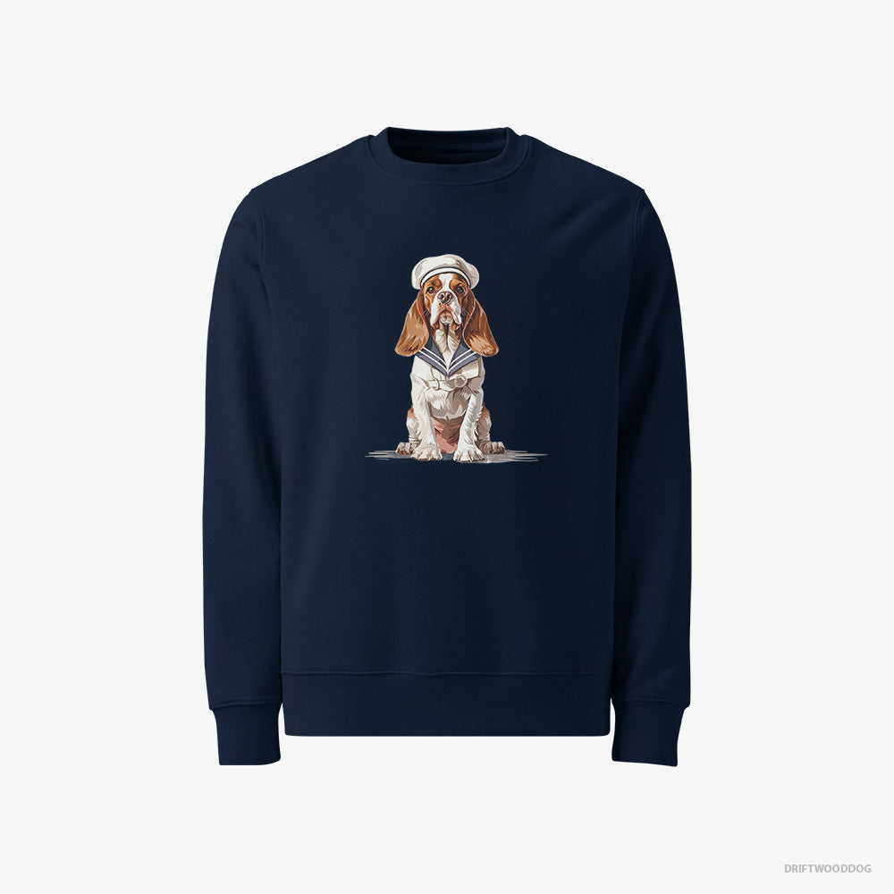 Beagle Sweatshirt – Men Navy Sweatshirt Classic – Dressed as a Sailor (on White Background)