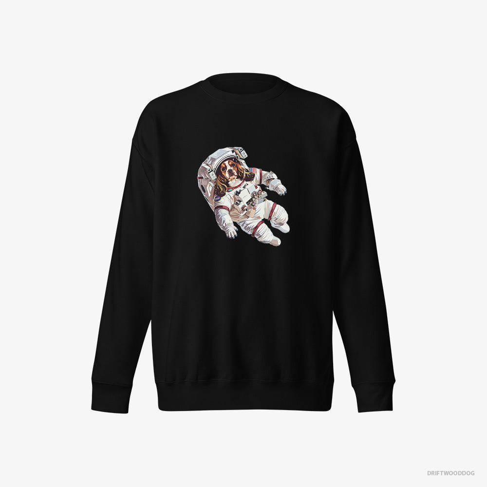 Beagle Sweatshirt – Men Black Sweatshirt Eco-Friendly – Lost in the Universe (on White Background)