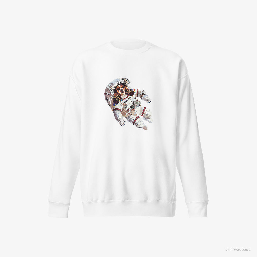 Beagle Sweatshirt – Men White Sweatshirt Eco-Friendly – Lost in the Universe (on White Background)