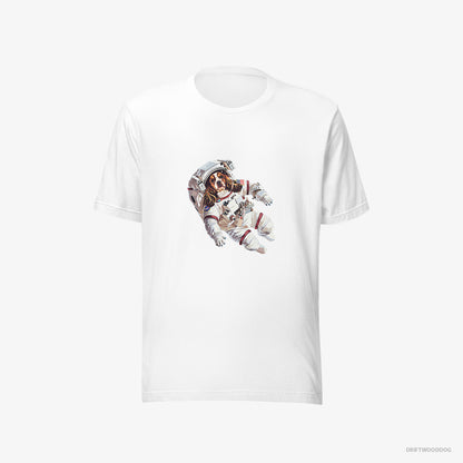 Beagle T-Shirt – Men White T-Shirt Eco-Friendly – Lost in the Universe (on White Background)