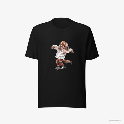 Beagle Cruising on a Skateboard Black T-Shirt