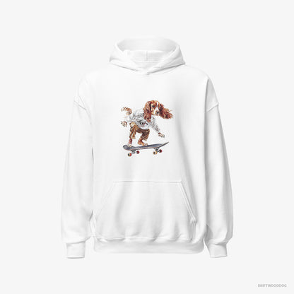 Beagle Doing a Skateboard Flip White Hoodie