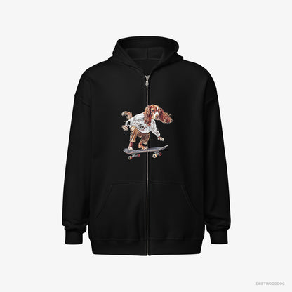 Beagle Doing a Skateboard Flip Black Hoodie