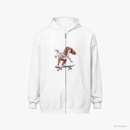 Beagle Doing a Skateboard Flip White Hoodie