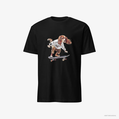 Beagle Doing a Skateboard Flip Black T-Shirt