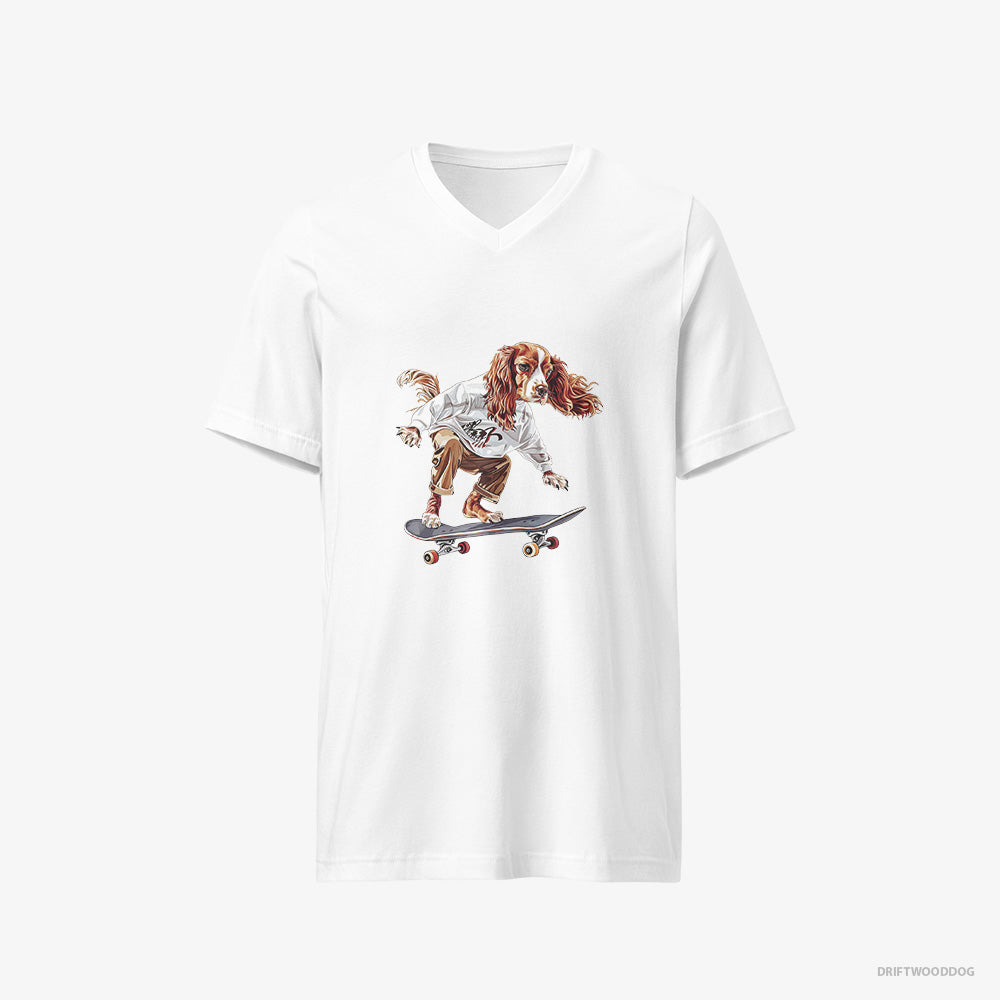 Beagle Doing a Skateboard Flip V-Neck T-Shirt