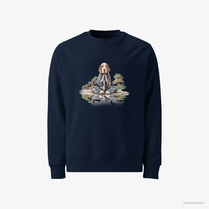 Beagle Meditating in a Peaceful Japanese Garden Navy Sweatshirt