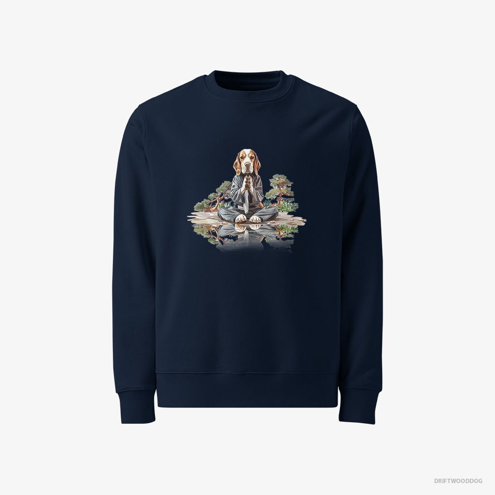 Beagle Meditating in a Peaceful Japanese Garden – Men's Sweatshirt Navy – Classic