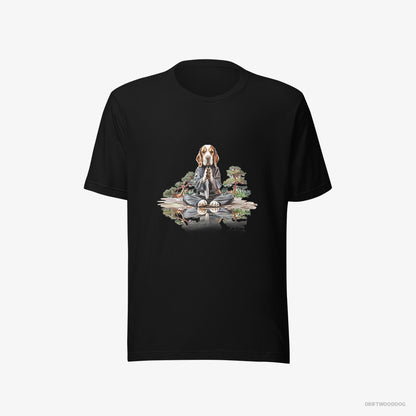 Beagle Meditating in a Peaceful Japanese Garden Black T-Shirt