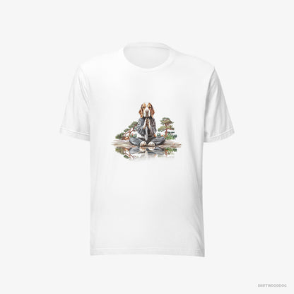 Beagle Meditating in a Peaceful Japanese Garden White T-Shirt