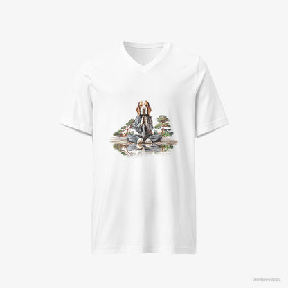 Beagle Meditating in a Peaceful Japanese Garden White T-Shirt