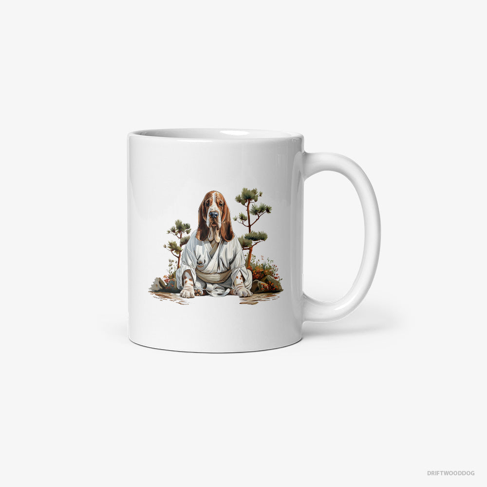 Basset Hound Meditating in Silence in a Japanese Zen Garden Classic Mug