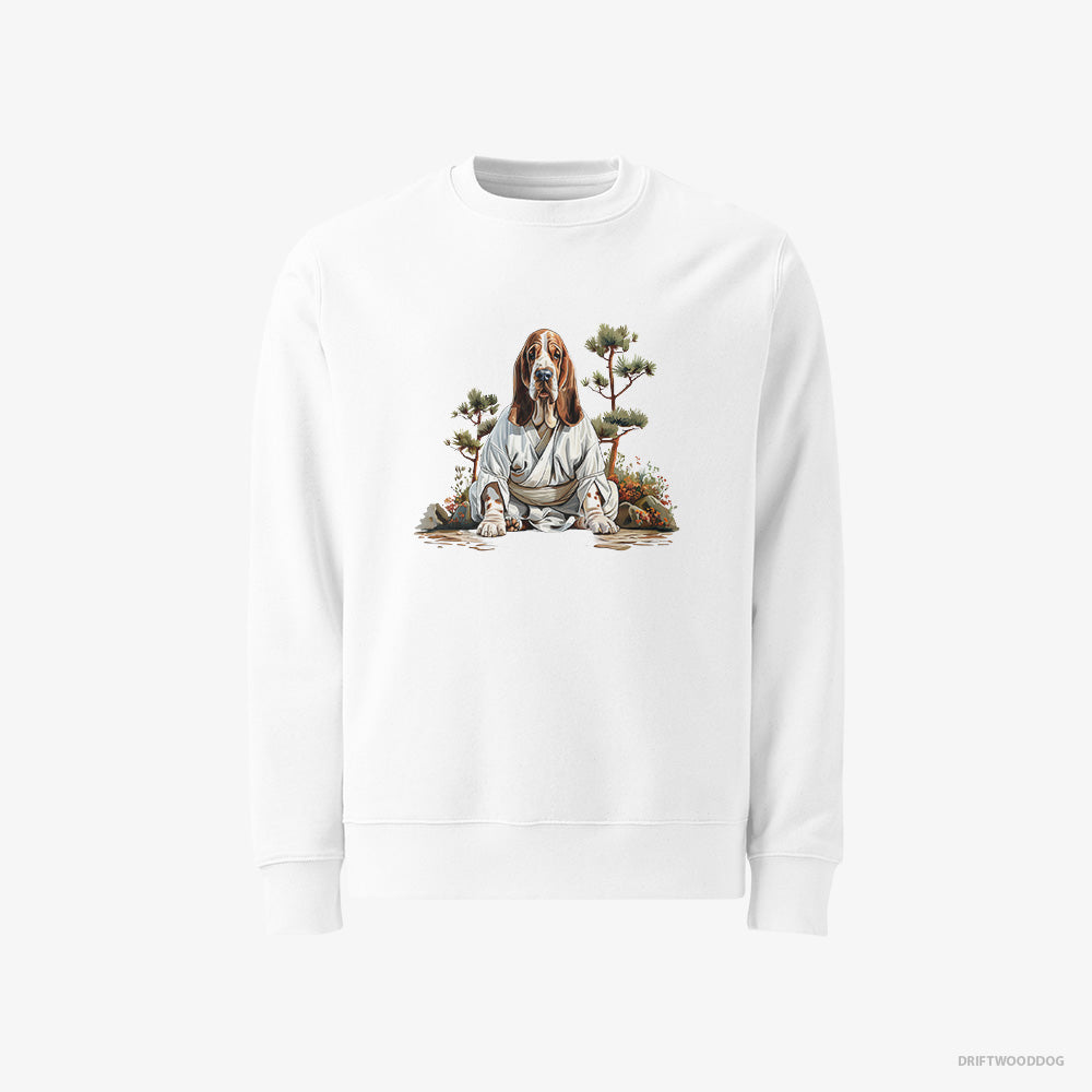 Basset Hound Meditating in Silence in a Japanese Zen Garden Classic Sweatshirt