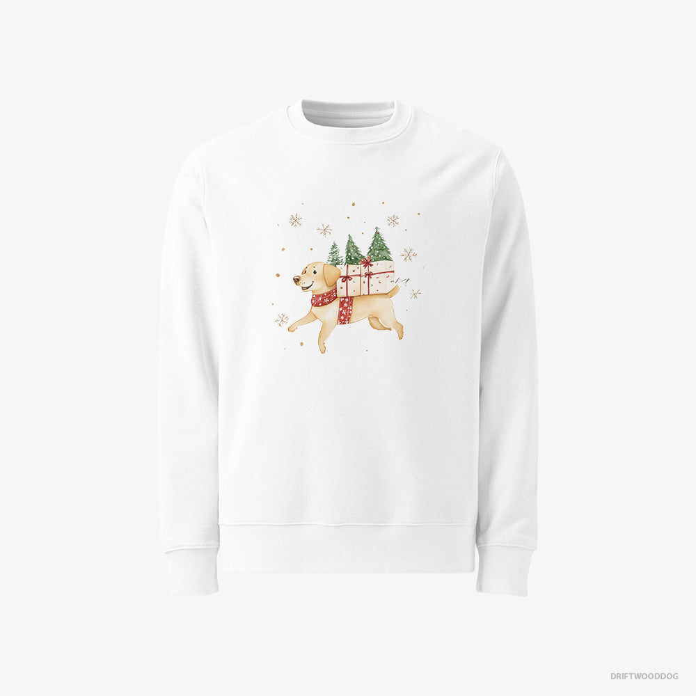 Labrador Retriever Running with Christmas Gifts and Treats Classic Sweatshirt