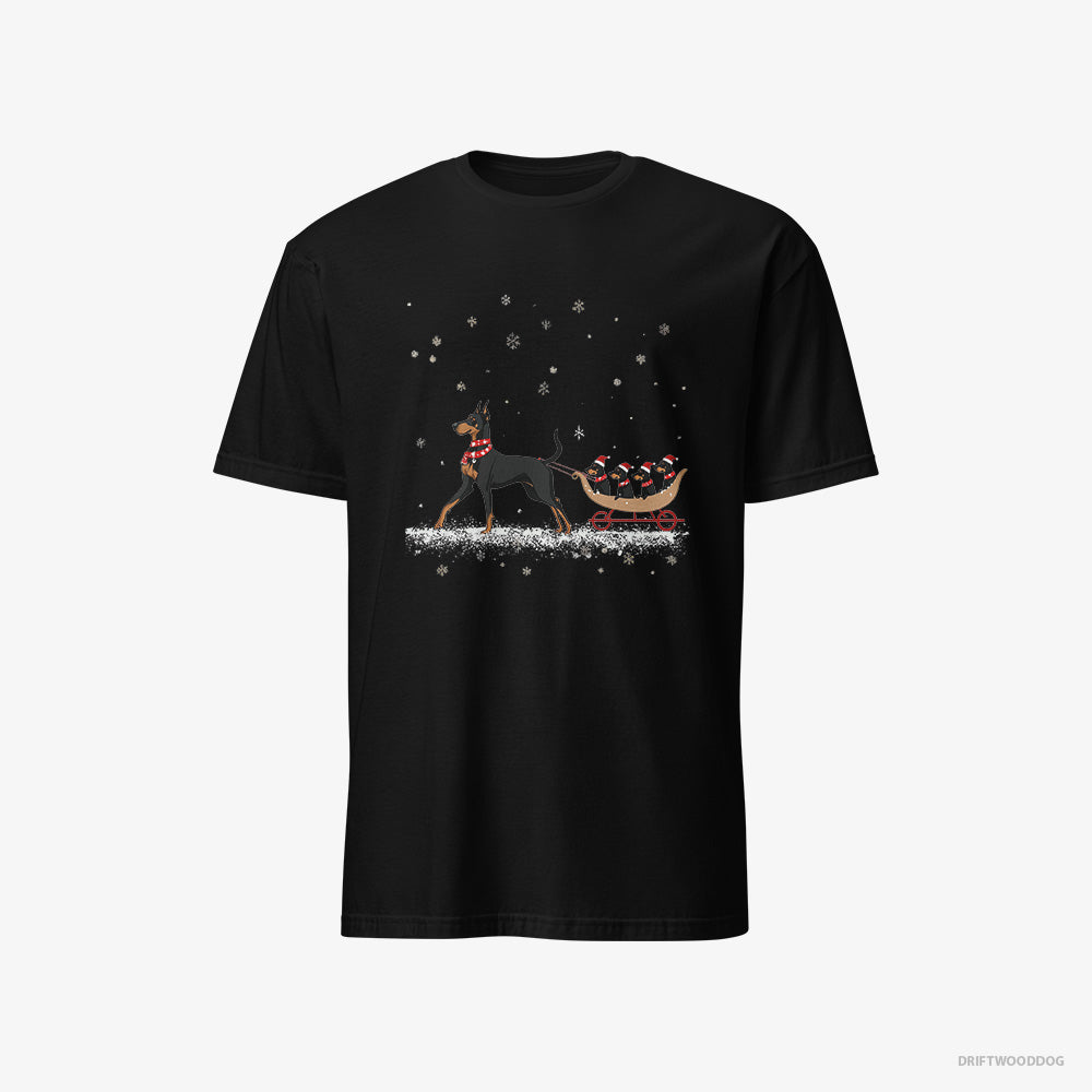 Dobermann Pulling Puppies on a Sled Classic T-Shirt