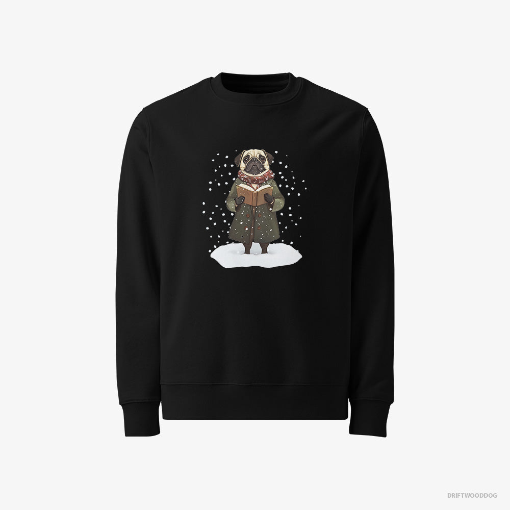 Pug Singing Christmas Carols – Men's Sweatshirt Black – Classic