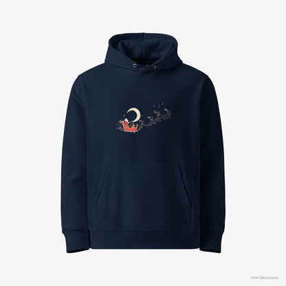 Dachshund Reindeers Pulling Santa on a Sleigh Navy Hoodie