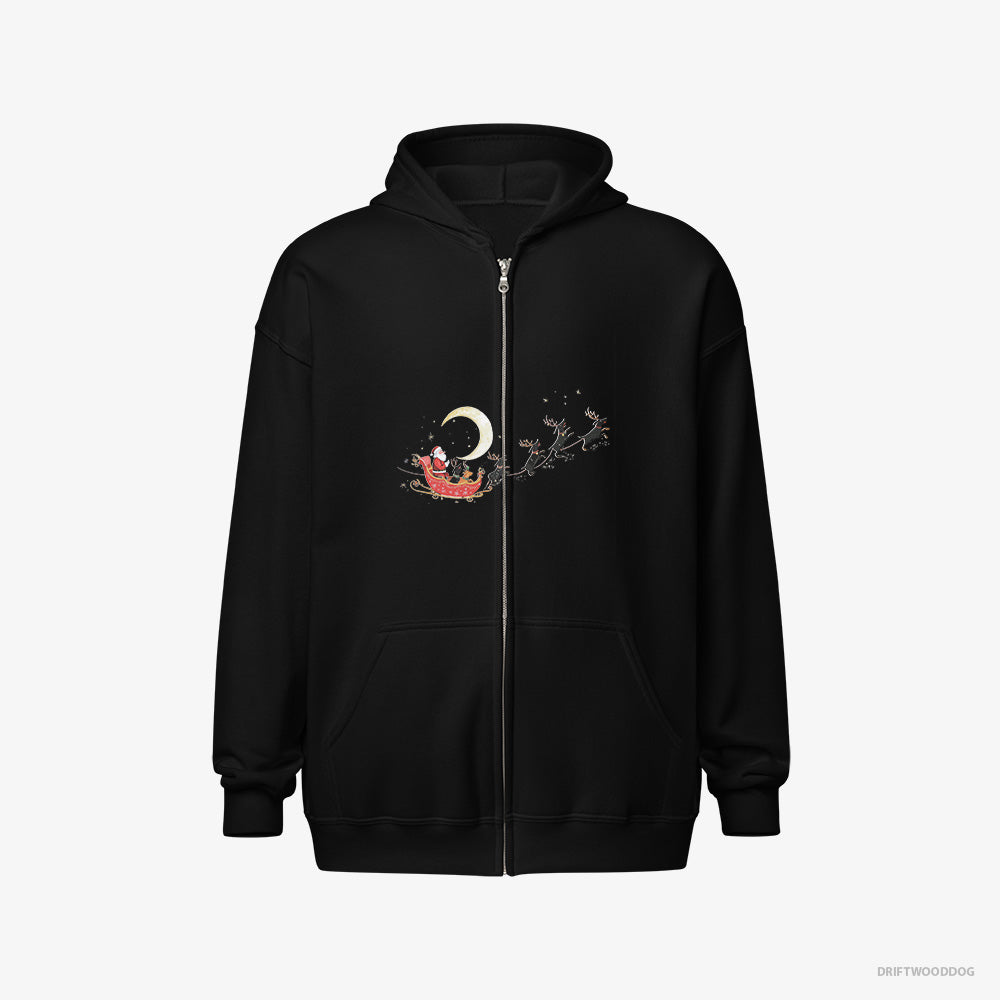 Dachshund Reindeers Pulling Santa on a Sleigh Full-Zip Hoodie