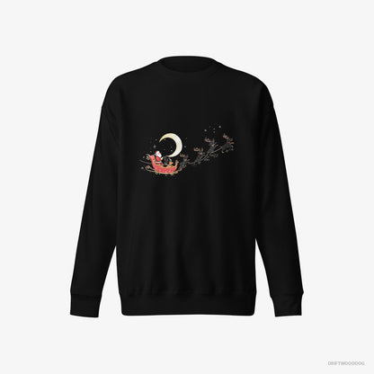 Dachshund Reindeers Pulling Santa on a Sleigh Black Sweatshirt