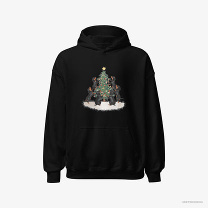 Dachshund Puppies Decorating Christmas Tree Black Hoodie