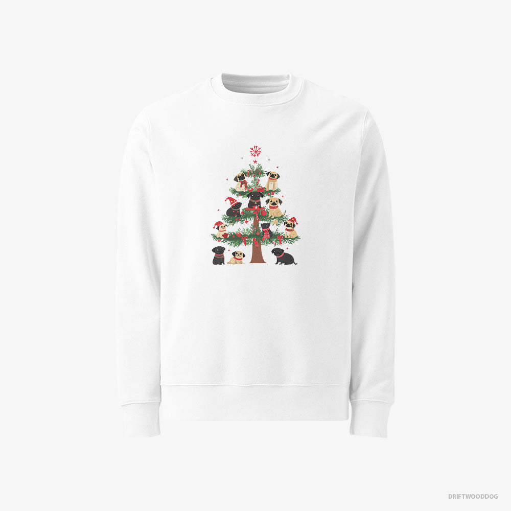 Pug Puppies Climbing Christmas Tree Classic Sweatshirt