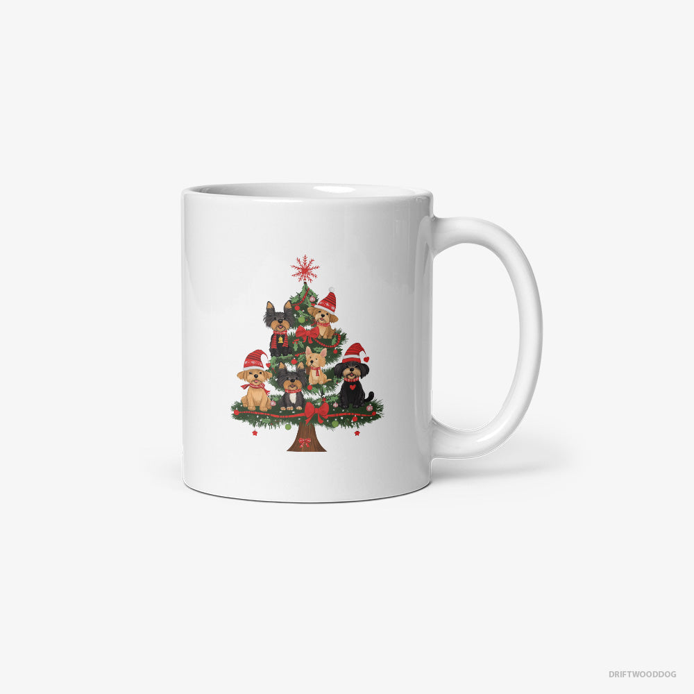 Yorkshire Terrier Puppies All Over the Christmas Tree Classic Mug