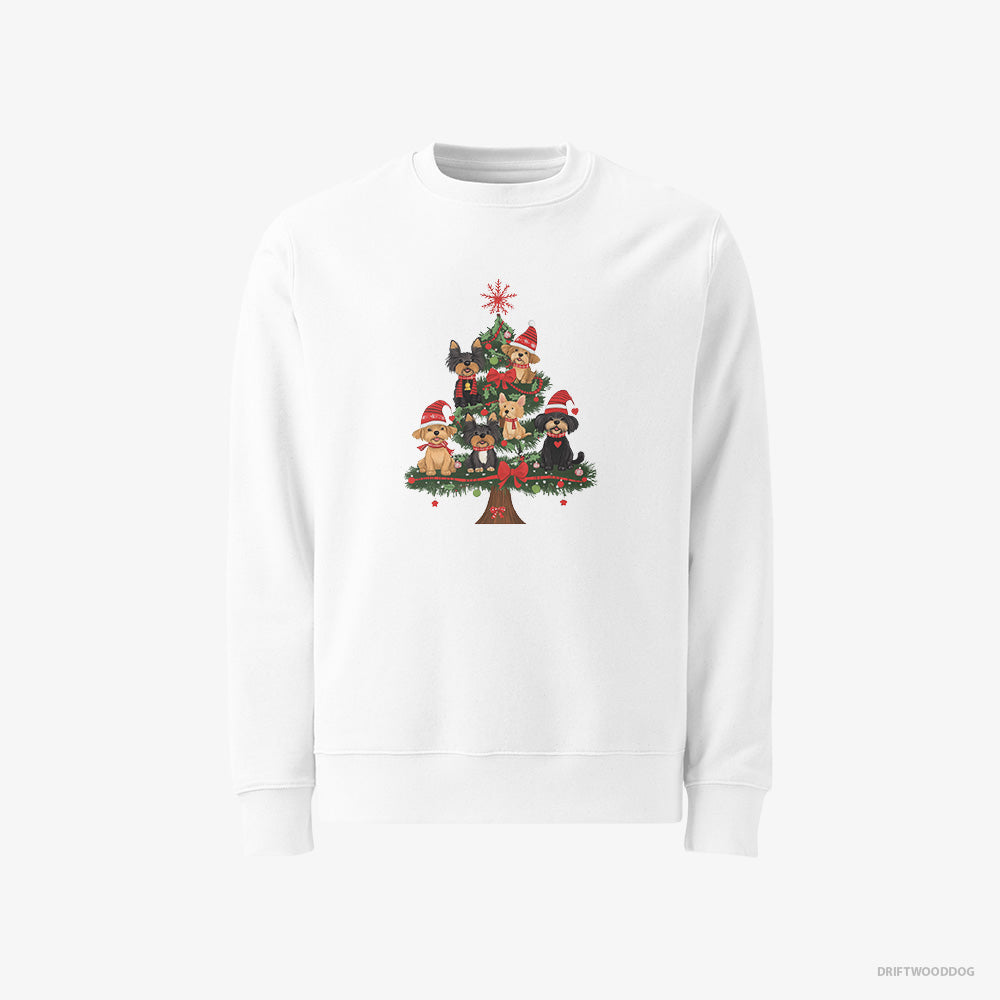 Yorkshire Terrier Puppies All Over the Christmas Tree Classic Sweatshirt