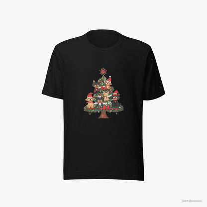 Yorkshire Terrier Puppies All Over the Christmas Tree Black T-Shirt