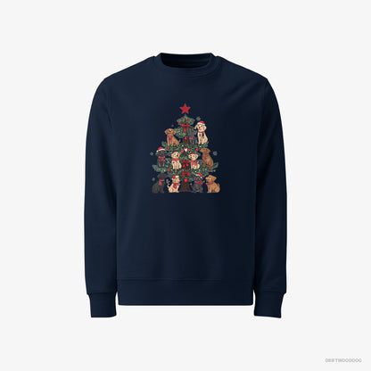 Labrador Retriever Puppies on Every Christmas Tree Branch Navy Sweatshirt