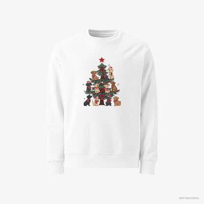 Labrador Retriever Puppies on Every Christmas Tree Branch White Sweatshirt