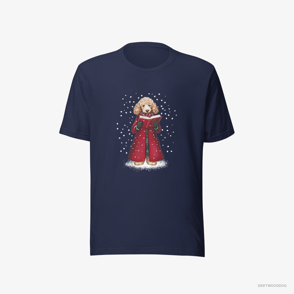 Poodle Joyfully Singing Christmas Carols – Women's T-Shirt Navy Eco – Eco-Friendly