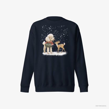 Poodle with a Fawn by Side Navy Sweatshirt